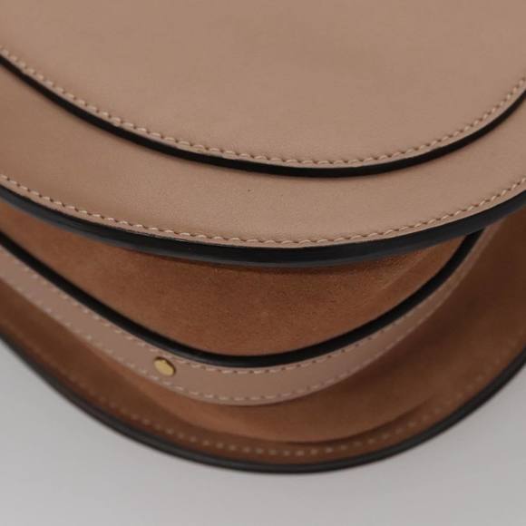Chloe Nile Hand Bag Leather 2way Pink Gold Auth 101985